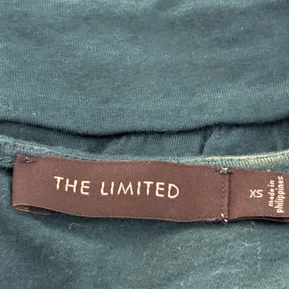 The Limited Sleeveless Cowl Neckline Dark Green Tee Blouse Top - Picture 4 of 5